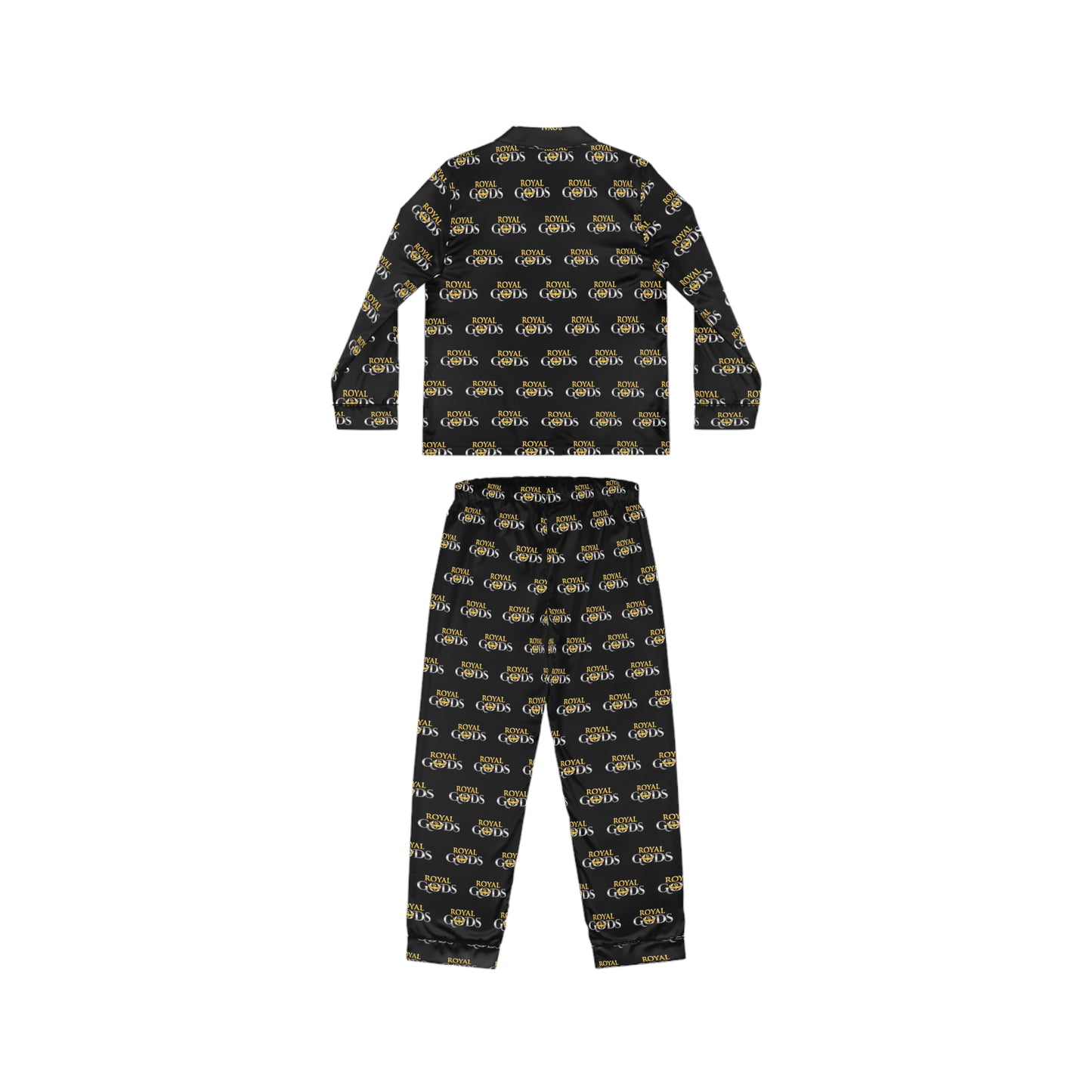 Royal Gods Women's Satin Pajamas Set - Black